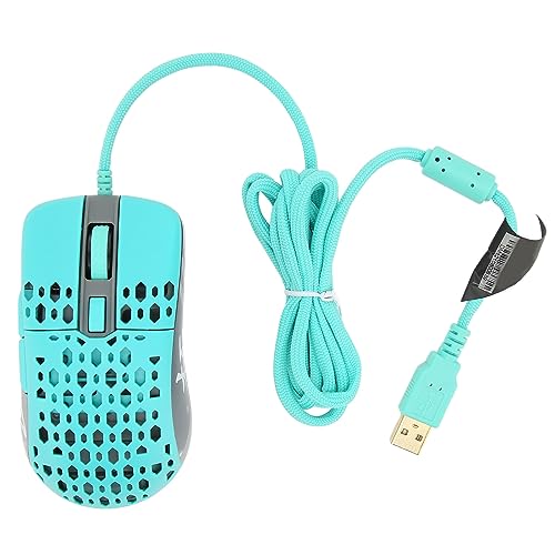 Denash Einstellbare DPI -Geschwindigkeit RGB Backlight Wired Maus Mechanische Maus für -Laptops, Computer USB 2.0 16000 DPI Gaming (Grünliches Blau) von Denash