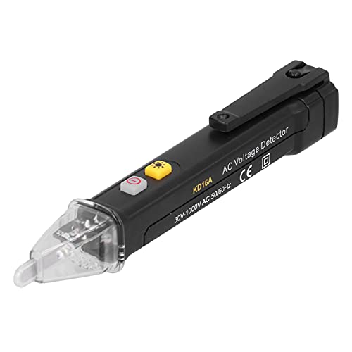 Denash Elektrizitätsstift Schwarzer Wechselstromspannungstester mit Auditorischer und Visueller Indikationsanzeige Elektrizitätsprüfdetektor für Ausgangs- oder Kabel -Isolierungstests (KD16A) von Denash
