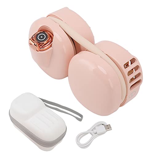 Denash Faltbare Tragbare Doppelventilatoren Nackenlüfter für Superluftstrom Leichte Kühlhalslüfter Zum Einkaufen Im Freien Im Freien (PINK) von Denash