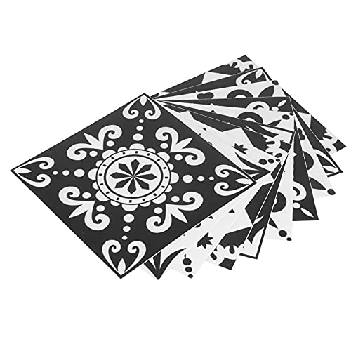 Denash Fliesenaufkleber Wasserdichte Wearresistant Selfadhäsive Tapete für Küchenbadezimmertreppen 10PCS Home Decor PVC Weiß 15x15 Cm von Denash
