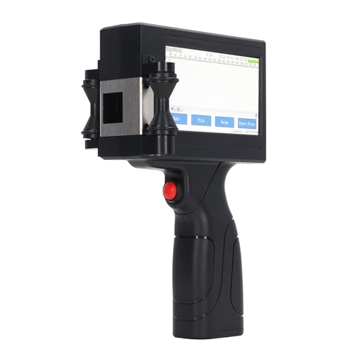 Handheld-Tintenstrahldrucker, SC18 12,7-mm-Hand-Tintenstrahldruckerpistole mit 4,3-Zoll-LED-Touchscreen, Tragbares Inkjet-Codierungsgerät (EU-Stecker) von Denash