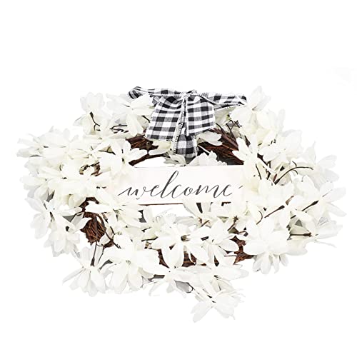 Denash Haustürkranz Lebensechter Weißer Simulation Girlande für Wohnkultur Im Innenbereich Im Freien von Denash