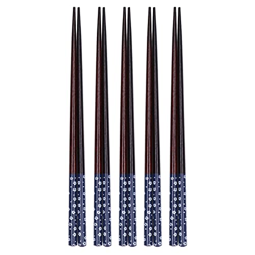 Denash Holz Wiederverwendbare Essstäbchen Nicht aus Sushi Nudeln Perfektes für Haushaltsküchengeschirr (BLUE) von Denash