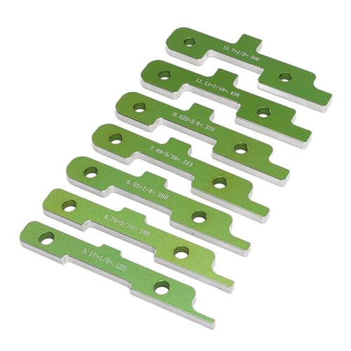 Denash Holzbearbeitungs -Router -Tisch Setup Blöcke Robuste Höhenmessgeräte Set 7 PCs Aluminium Legierungsstangen mit Speicherbox, Vielseitige Größen von Denash