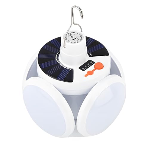 Denash Kugellampe, Faltbare Solar -USB -Lade -Ladelicht mit Hoher Helligkeit 45 LEDs für Camping Im Freien, Wandern und Nachtgebrauch von Denash