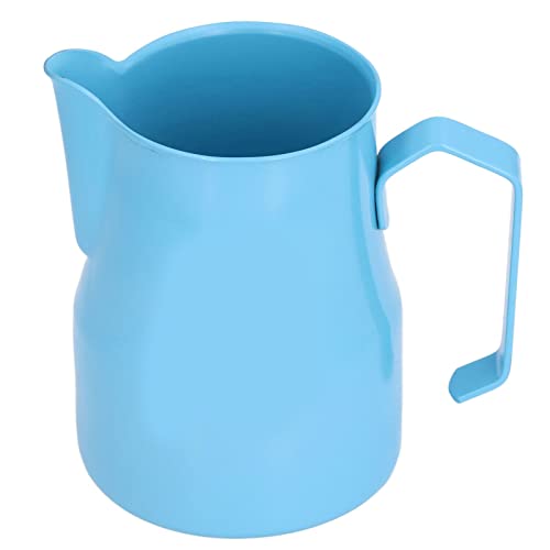 Denash Milch Frother Cup Exquisites Schädelmuster Edelstahl Olecranon Outlet Design 550 Ml für Latte- und Schokoladenliebhaber (BLUE) von Denash