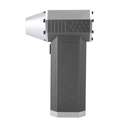 Denash Mini Jet Lüfter LED LED Light 3 Geschwindigkeiten Wiederaufladbare Elektrische Luftluft Duster Tragbare Turbo -Lüftergebläse für Dunkle Szenen (Grau und Silber) von Denash