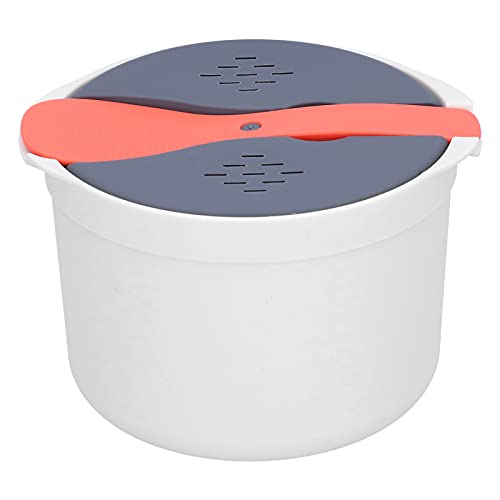 Denash Orange Rot + Grau + weiß 2l Mikrowavenofenreis Ros Dampfer 2-layer-Reiskocher Zum Effizienten Kochen, Leicht zu Reinigen Dampftopf für Alle Größen von Mikrowellenöfen von Denash