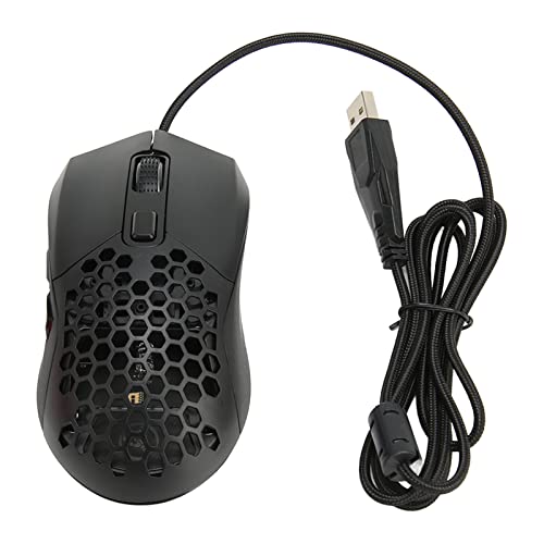 Denash RGB Backlight Gaming Maus Leicht für PC 7200 DPI Ergonomic Kabel Gaming Maus für Spieler (Black) von Denash