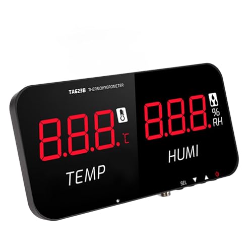 Denash Raumtemperaturfeuchtigkeitstester LED -Anzeige Hygrometer -Thermometer Anpassbares Alarmsystem für Zeitnahe Eingriffe von Denash