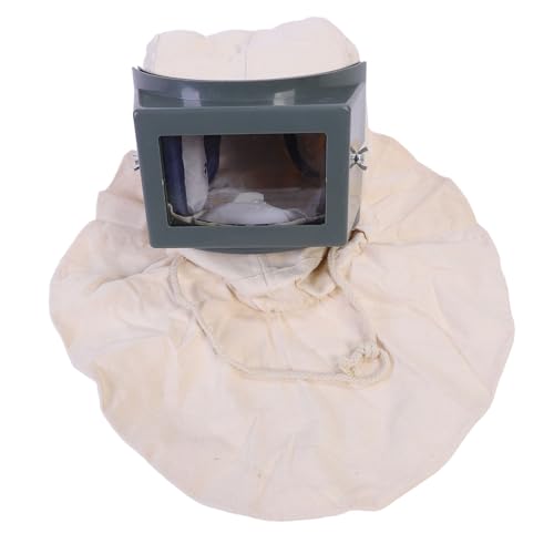 Denash Sandstrahling Winddichte, Tränenfeste Klare Betrachtungshaubekappe Zum Polieren Schleifen, Schwerer Leinwand Sandblaster Helm für Männer Frauen von Denash