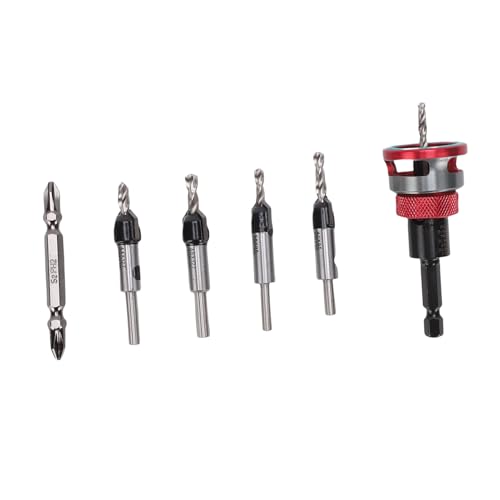 Denash Senkbohrer-Set mit Einstellbarer Tiefenbegrenzung, 4-teilig, Konische Senkbohrer M2 aus Rotem Kohlenstoffstahl für Holz und Metall, Sechskantschaft 6,5 Mm Denash Senkbohrer-Set mit Einstellbarer Tiefenbegrenzung, 4-teilig, Konische Senkbohrer M2 aus Rotem Kohlenstoffstahl für Holz und Metall, Sechskantschaft 6,5 Mm von Denash