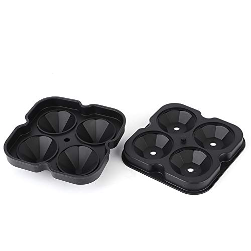 Denash Silikon -Eisballhersteller Flexibler Schimmel für Party Whisky Cocktails Eiswürfel - für Bar/Schwarz / 12,5 X 12,5 X 4 Cm von Denash