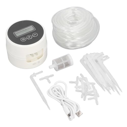 Denash Smart LCD Automatisches Wasserversorgungssystem für 10 Innenpflanzen USB- oder Batterieantrieb Tropfbewässerungskit mit Wasserpumpe für das Selbstbewässerung von Pflanzen, Geeignet für von Denash