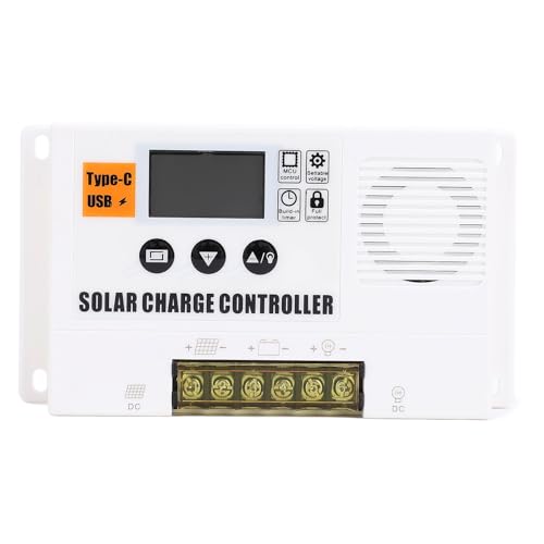 Denash Solarladungscontroller PWM 12 V 24 V, USB -Ausgang, Überladungsprävention für Off -Grid -Systeme (80A) von Denash