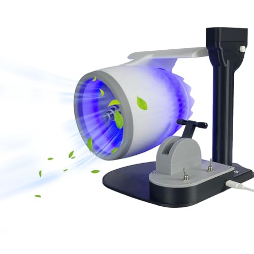 Denash Turbo-Lüfter, 2-in-1-Jet-Engine-Lüfter, Kreativer Turbo-Desktop-Lüfter mit Luftbefeuchter, Turbofan-Motorform-Lüfter mit Einstellbarer Geschwindigkeit (Blue) von Denash