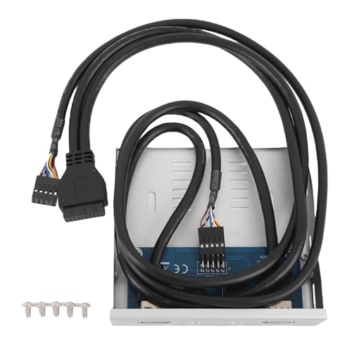 Denash USB 3.0 -Disketten -Frontplatte, 3,5 -Zoll -Hub, HD -Soundschnittstelle für Computerkisten, Funktionen von Schnelldateiübertragungen und Vielseitige Konnektivität, Einfache (Silberweiß) von Denash