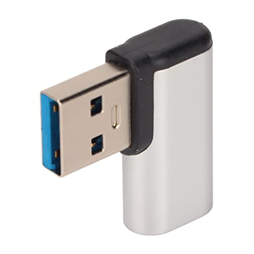 Denash USB 3.0 Zum Typ C Linkswinkel Female Adapter Effizient Stecker und Spieladapter für Festplatten Mehrere Geräte (SILVER) von Denash