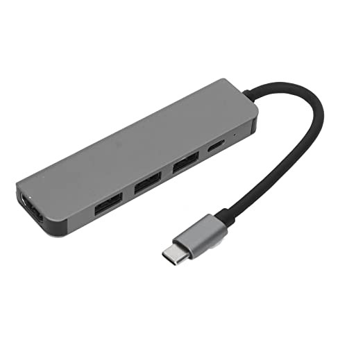 Denash USB C Hub, Grau USB C PD -Unterstützung 4K 30 Hz USB3.0 Typ Hub für Drucker (Grey) von Denash