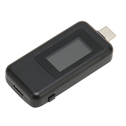 Denash USB -Strommesser, USB -Spannungstester Tragbares Digitales LCD Display Multifunktional Plug and Play for Phone for Power Bank für Auto Ladegerät (BLACK) von Denash