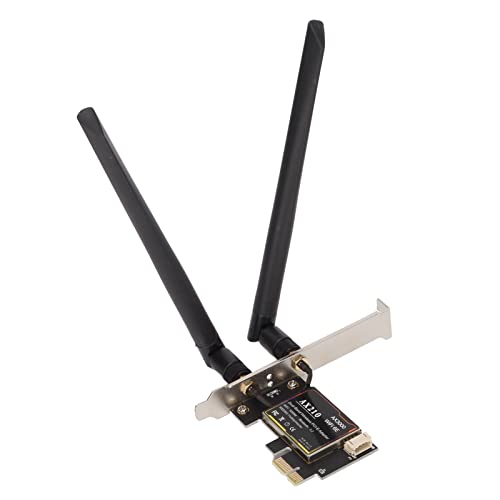 Denash Wireless Card Dual Band Gigabit -Netzwerkadapter für Desktop -Computerzubehör, 802.11a/b/g/n/ac/ax, Long Service Life, Plug and Play für (64bit), Schwarz von Denash