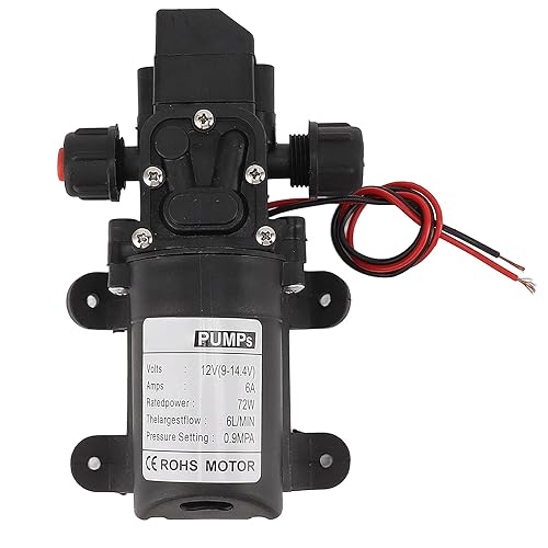 Denash Zwerchfell Wasserpumpe Selbstpriming Stabiler Druck für Wohnmobil -Gartenboot Marine Landwirtschaft 12 V 6L Druckpumpe von Denash