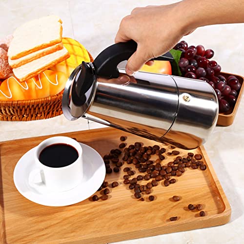 Kaffeemaschine, 100 ml/200 ml/300 ml/450 ml Espresso-Moka-Kanne aus Edelstahl mit Ergonomischem Griff für das Büro zu Hause(450 ml) von Denash