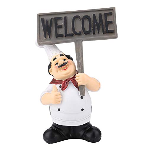 Koch Figur Miniatur, Niedliche Mini Resin Restaurant Chef Statue mit Welcome Board Ornamente für Home Desk Restaurant Dekor Koch Figur Miniatur, Niedliche Mini Resin Restaurant Chef Statue mit Welcome Board Ornamente für Home Desk Restaurant Dekor von Denash