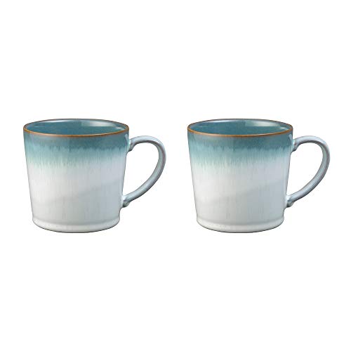 Denby 123048912 Azure Haze großes Becher-Set, Steingut, Azurblau von Denby