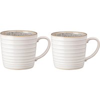 Denby Studio Grey White Ridged Mug - Set of 2 von Denby