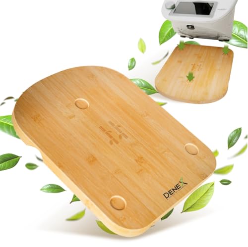 Denex Gleitbrett Für Thermomix TM6 TM5 -Hochwertiger Gleiter Aus Premium Bambus Für Thermomix,-Holz-Gleiter Thermomix Schiebebrett- Rollbrett Für Thermomix TM6 TM5 Zubehör Unterlage Brett von Denex