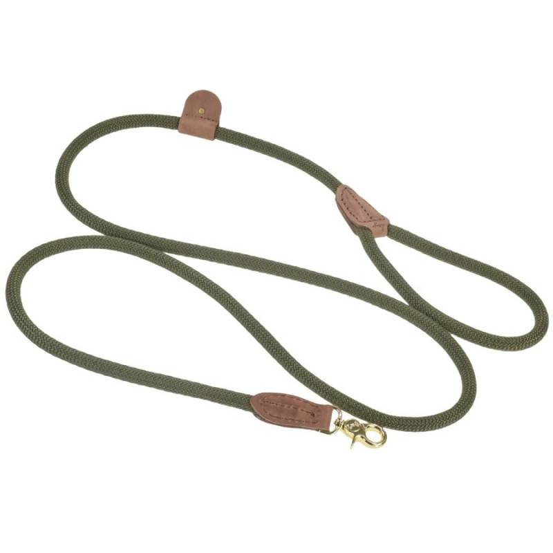 DENJO DOGS Tau-Leine mit Leder Torekov shimmer green 180cm für Hunde von Denjo Dogs