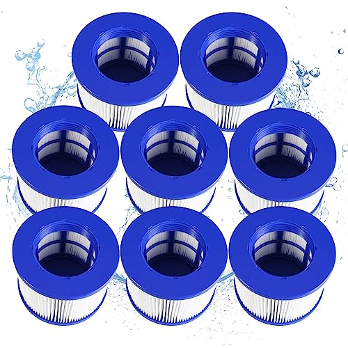 Denkmsd Filter für aufblasbares Spa, Infinite spa filterkartusche für Clever Spa 75 * 100 mm Höhe 75 mm Pool filterkartusch, Filter spa für Aquaparx (8pc) von Denkmsd