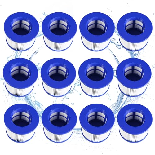 Denkmsd Filter für aufblasbares Spa, Infinite spa filterkartusche für Clever Spa 75 * 100 mm Höhe 75 mm Pool filterkartusch, Filter spa für Aquaparx (12pc) von Denkmsd
