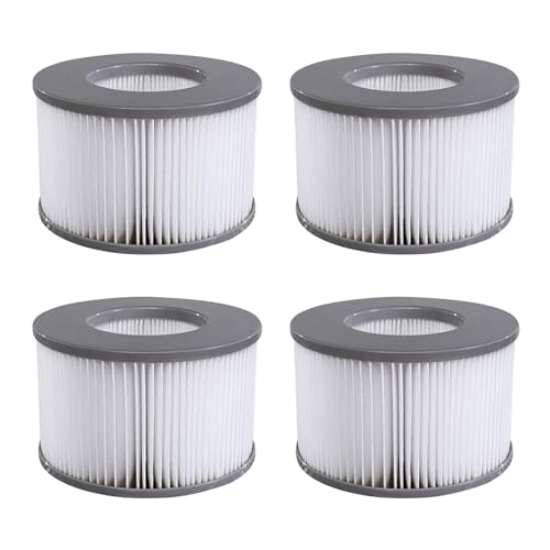 Denkmsd Filterkartuschen für MSpa Whirlpoal, Ersatz Filter Filterkartusche für MSpa aufblasbare Pools, Filterkartusche Zubehör für Mspa Whirlpoals (4 STK) von Denkmsd