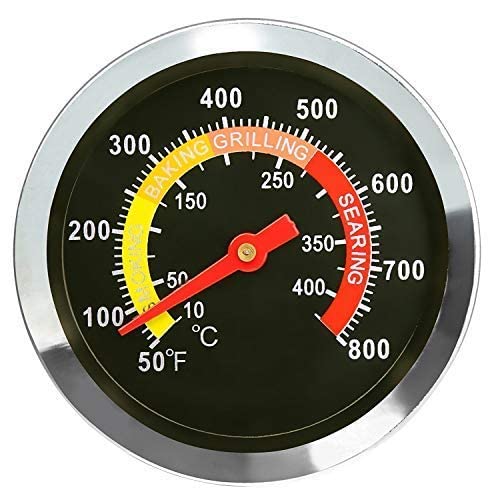 Denmay 6CM DIA Grill Thermometer zubehör Edelstahl Grillthermometer, BBQ Temperaturanzeige 01T08 für Weber, Charbroil, Brinkmann, Kenmore, Perfect Flame, Charmglow, Uniflame von Denmay