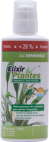 Dennerle Pflanzen Elixier - Universaldünger für Aquarienpflanzen, für sattgrüne Blätter, 250 ml + 50 ml gratis von Dennerle