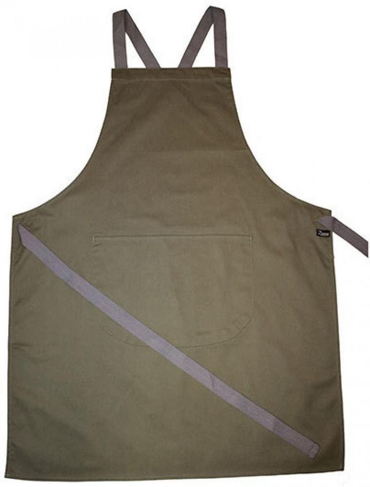 Dennys London Kochschürze Latzschürze Apron with Grey Ties Crossover, 71 x 91 cm von Dennys London