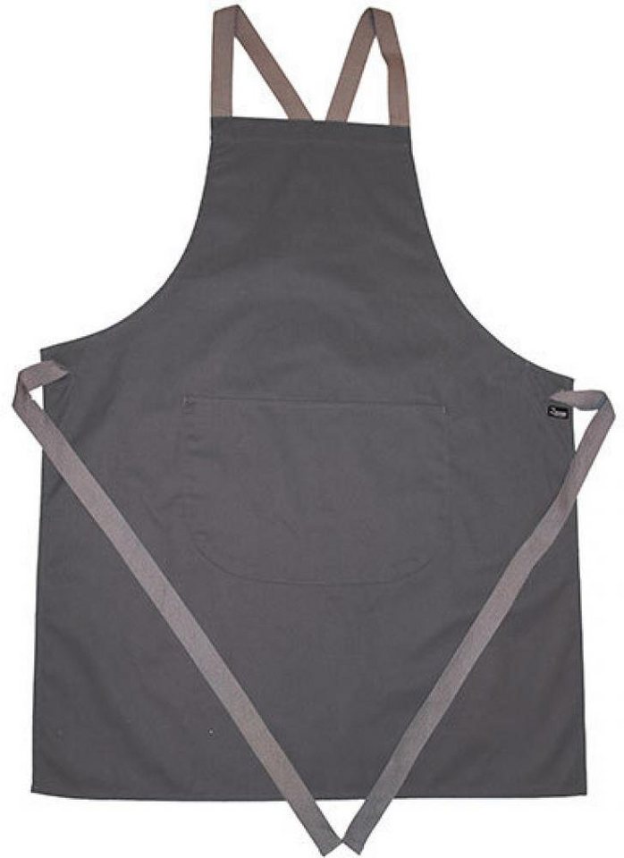 Dennys London Kochschürze Latzschürze Apron with Grey Ties Crossover, 71 x 91 cm von Dennys London