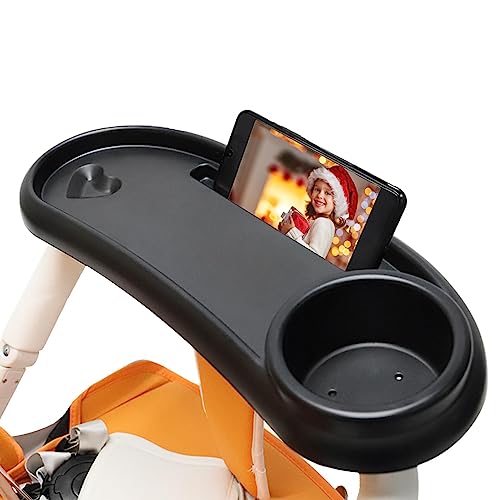 Kinderwagen-Snack-Tablett Mit Getränkehalter, Universelle Kinderwagen-Essplatte, Abnehmbarer Multifunktions-Kinderwagen-Organizer, Wiederverwendbarer Kinderwagen-Snack-Halter, Rutschfester Griff-Clip von Deno