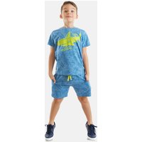 Denokids Hausanzug "Shark Sea" 2 Stk. tlg., mit Allover-Tropenmuster-Print von Denokids