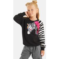 Denokids Rundhalspullover "Zebra Ruffled" 1 Stk. tlg. mit Zebra-Print von Denokids