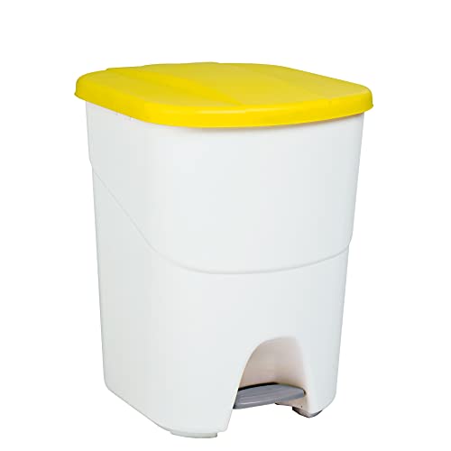 Denox DEN108 Ökologisches Pedalbin 40 Liter, gelb, 393 x 352 x 470 mm von Denox