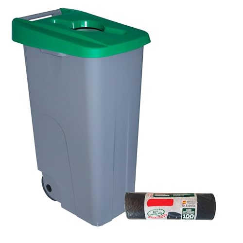 Famesa DEN008 Recyclingbehälter, 85 l, offen, Grün, 420 x 570 x 760 mm von Denox