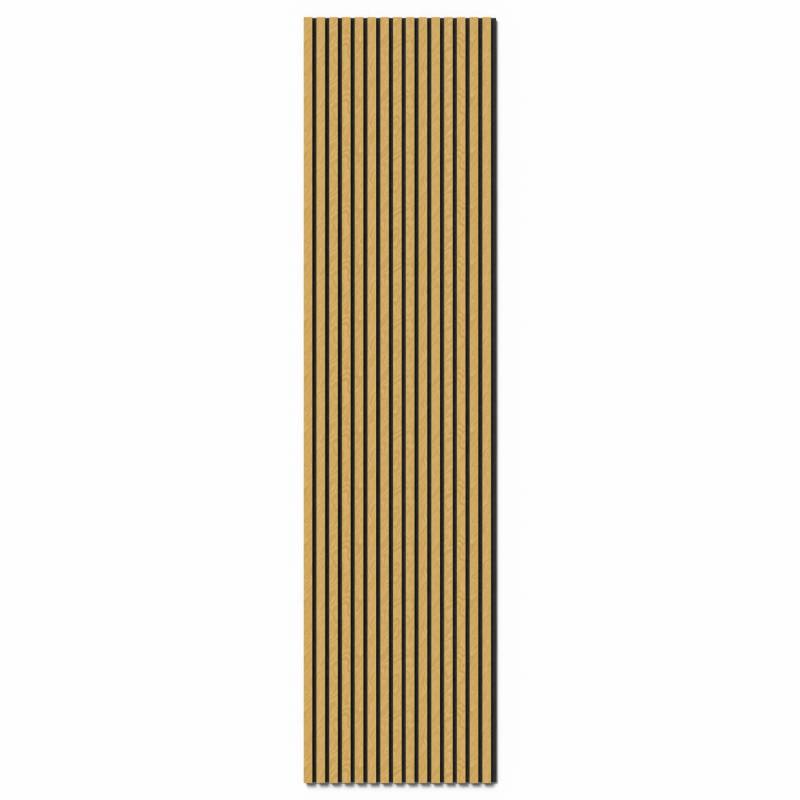 Akustikpaneel Esche Geölt MDF Schwarz Filz Schwarz 60 cm x 270 cm FSC® von Denpanels