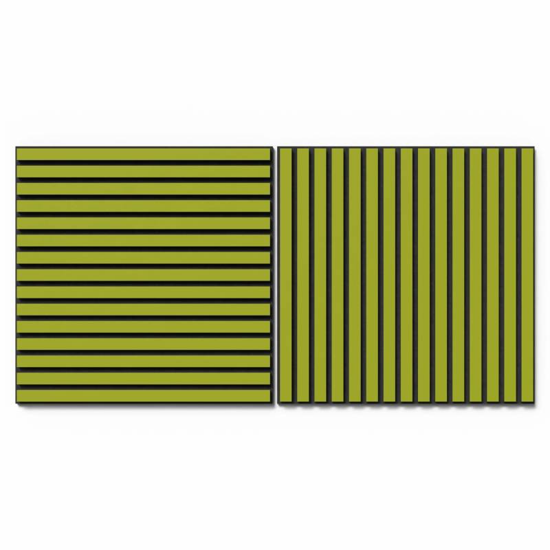 Akustikpaneel Lino Spring Green MDF Schwarz Filz Schwarz 60 cm x 60 cm 2 Stück von Denpanels