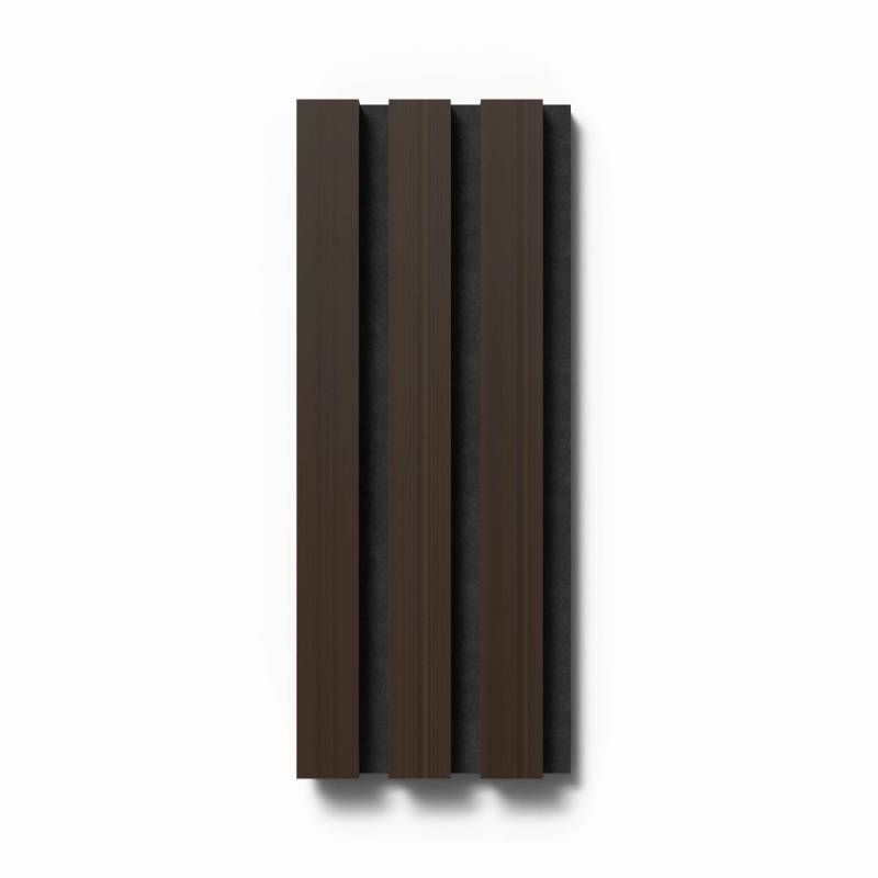 Akustikpaneel-Muster Eiche Geräuchert MDF Schwarz Filz Schwarz 29,5 cm x 15 cm von Denpanels