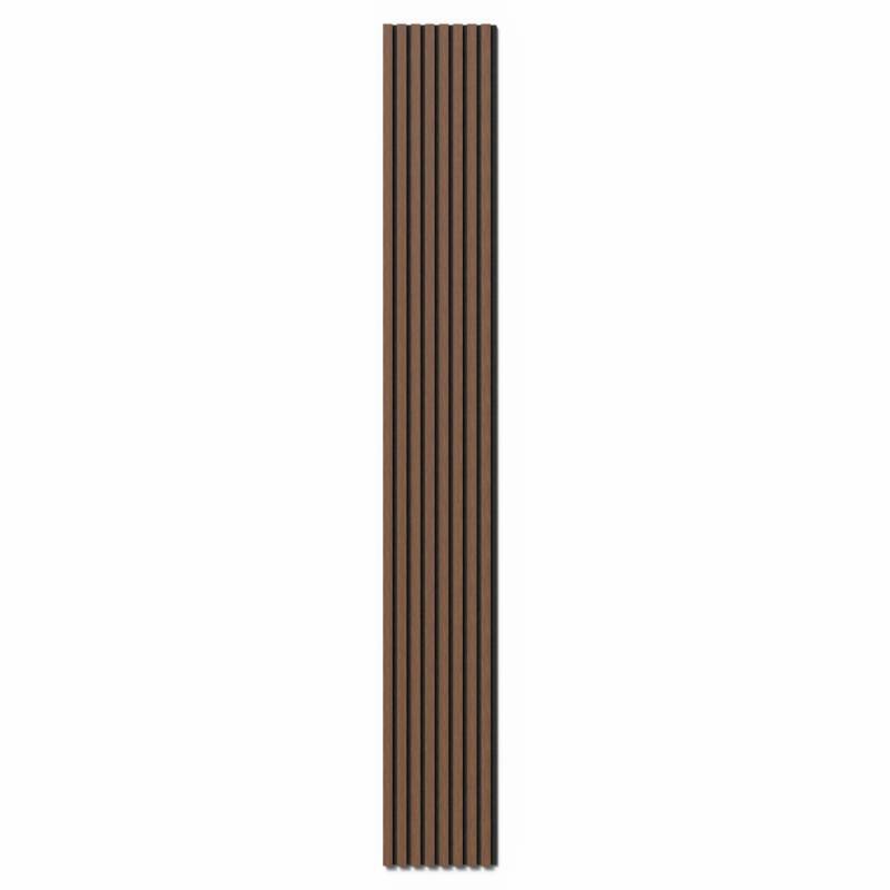 Akustikpaneel Walnuss MDF Schwarz Filz Schwarz 32 cm x 240 cm 2 Stück FSC® von Denpanels