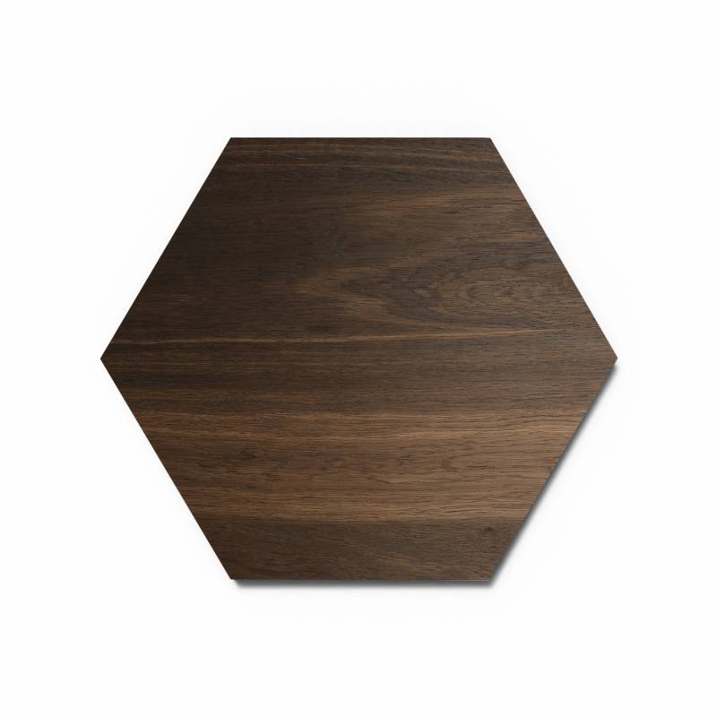 Designpaneele Hexagon Geräucherte Eiche Clear MDF Schwarz 50 cm x 50 cm 3 Stück von Denpanels