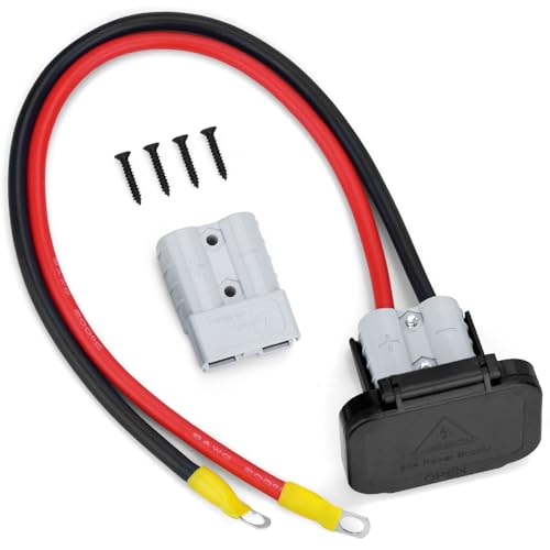 1 PaarAkku-Schnelltrennstecker 50 A, 8AWG 1.64ft 50-Ampere-grauer Netzstecker, 600 V Battery Disconnect Wire Harness Plug Kit with Mounting Bracket 1 PaarAkku-Schnelltrennstecker 50 A, 8AWG 1.64ft 50-Ampere-grauer Netzstecker, 600 V Battery Disconnect Wire Harness Plug Kit with Mounting Bracket von Dent-de-lion
